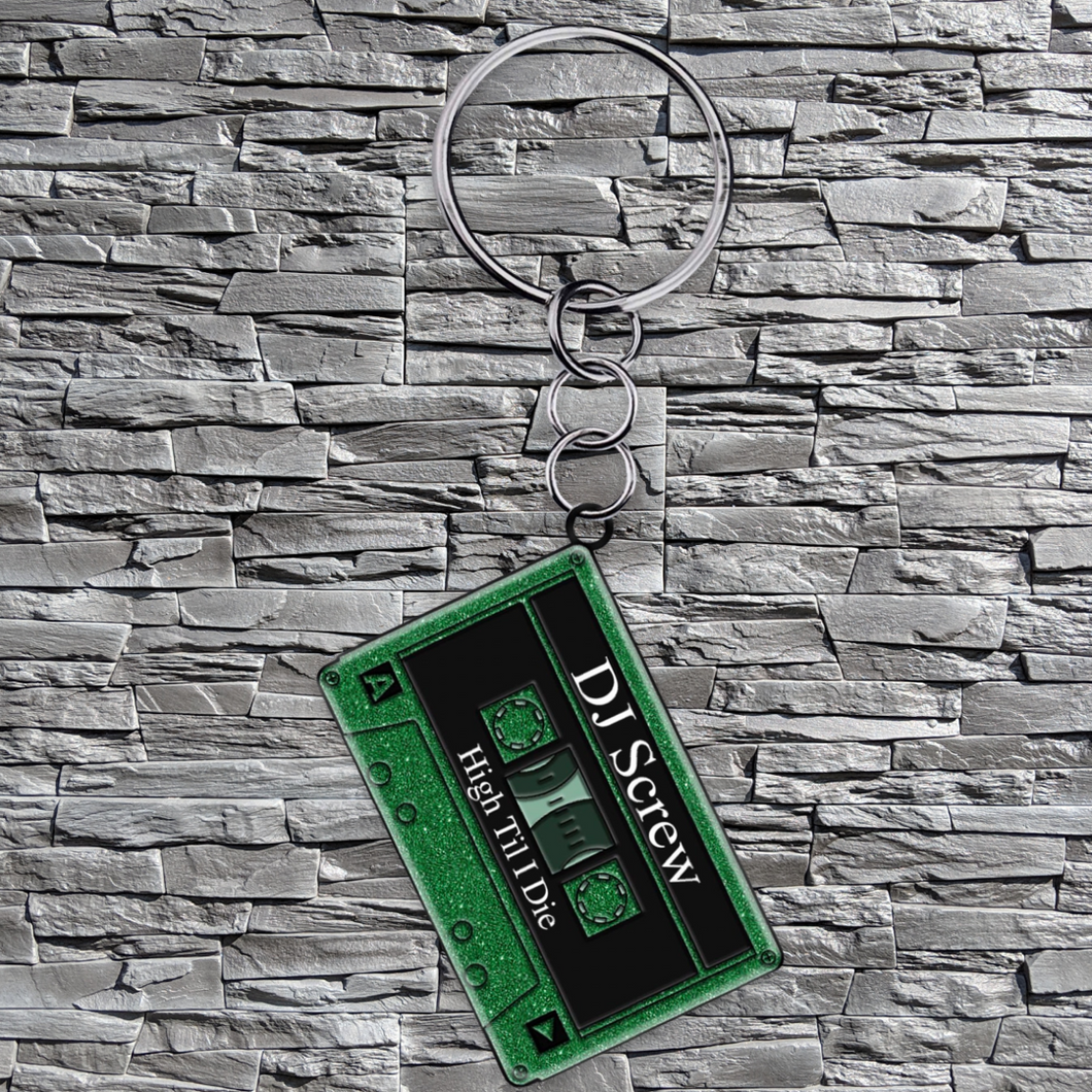 Green Screw Tape Keychain ⛓️📼☘️